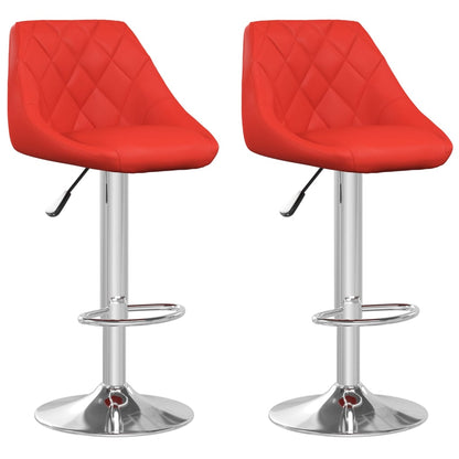 Tabourets de bar lot de 2 rouge similicuir