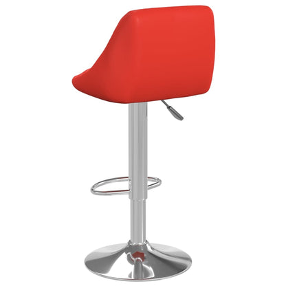 Tabourets de bar lot de 2 rouge similicuir