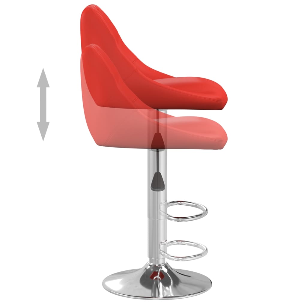 Tabourets de bar lot de 2 rouge similicuir