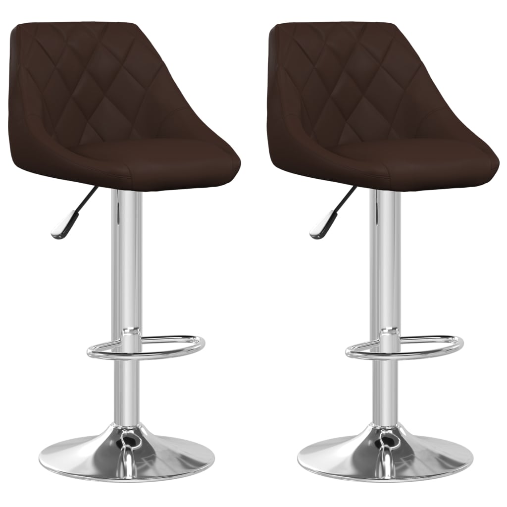 Tabourets de bar lot de 2 marron similicuir