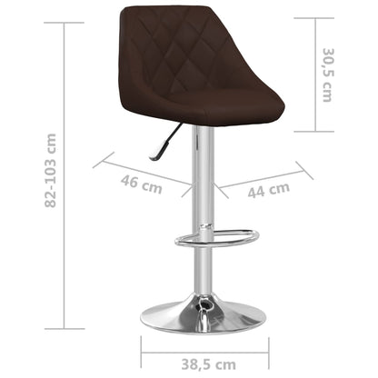 Tabourets de bar lot de 2 marron similicuir