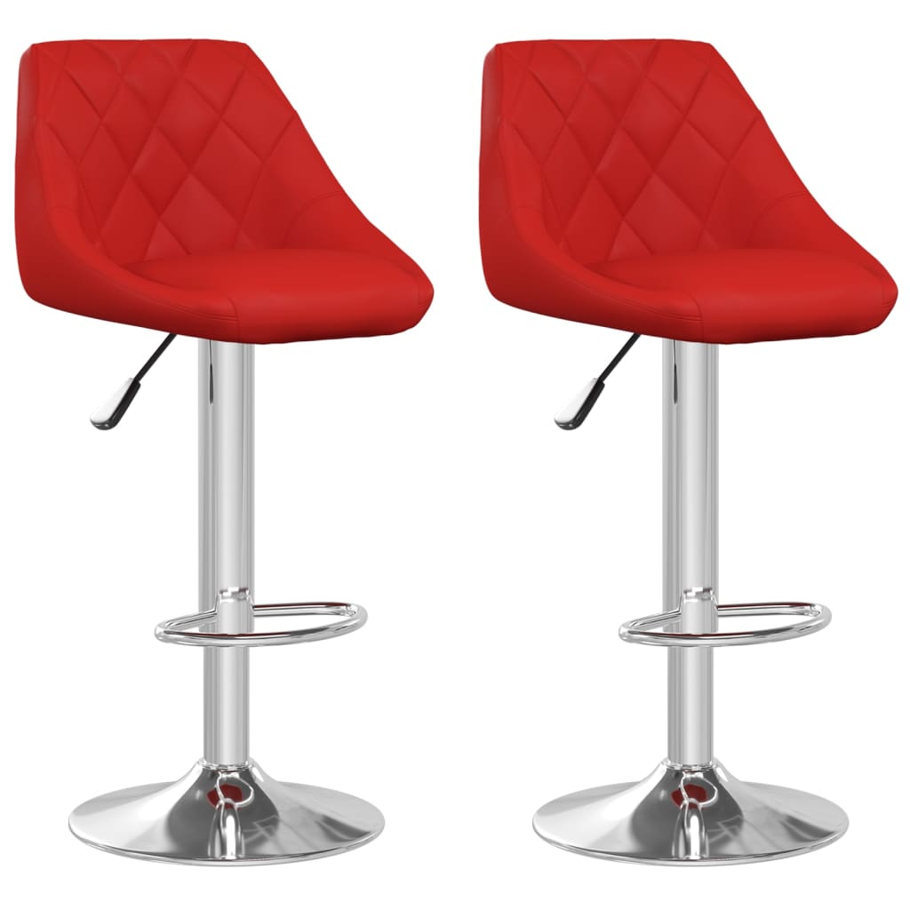 Tabourets de bar lot de 2 rouge bordeaux similicuir