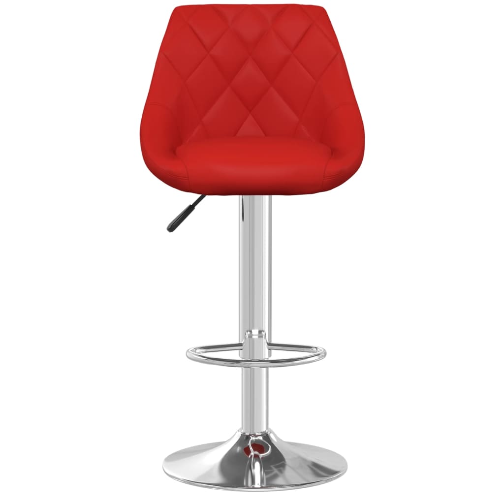 Tabourets de bar lot de 2 rouge bordeaux similicuir