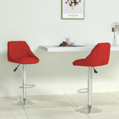 Tabourets de bar lot de 2 rouge bordeaux similicuir