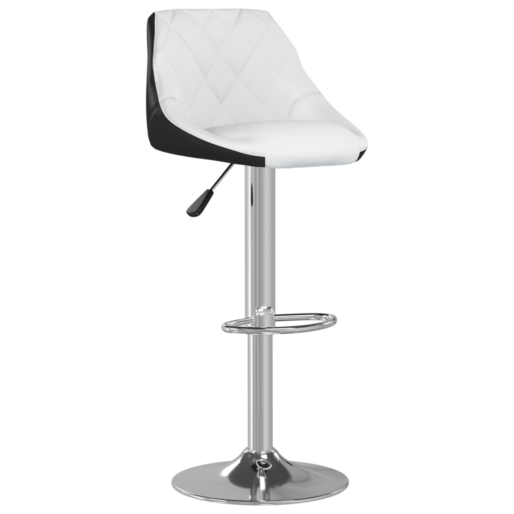 Tabourets de bar lot de 2 blanc et noir similicuir