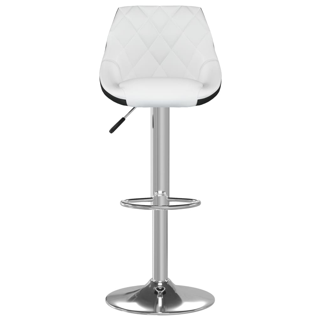 Tabourets de bar lot de 2 blanc et noir similicuir