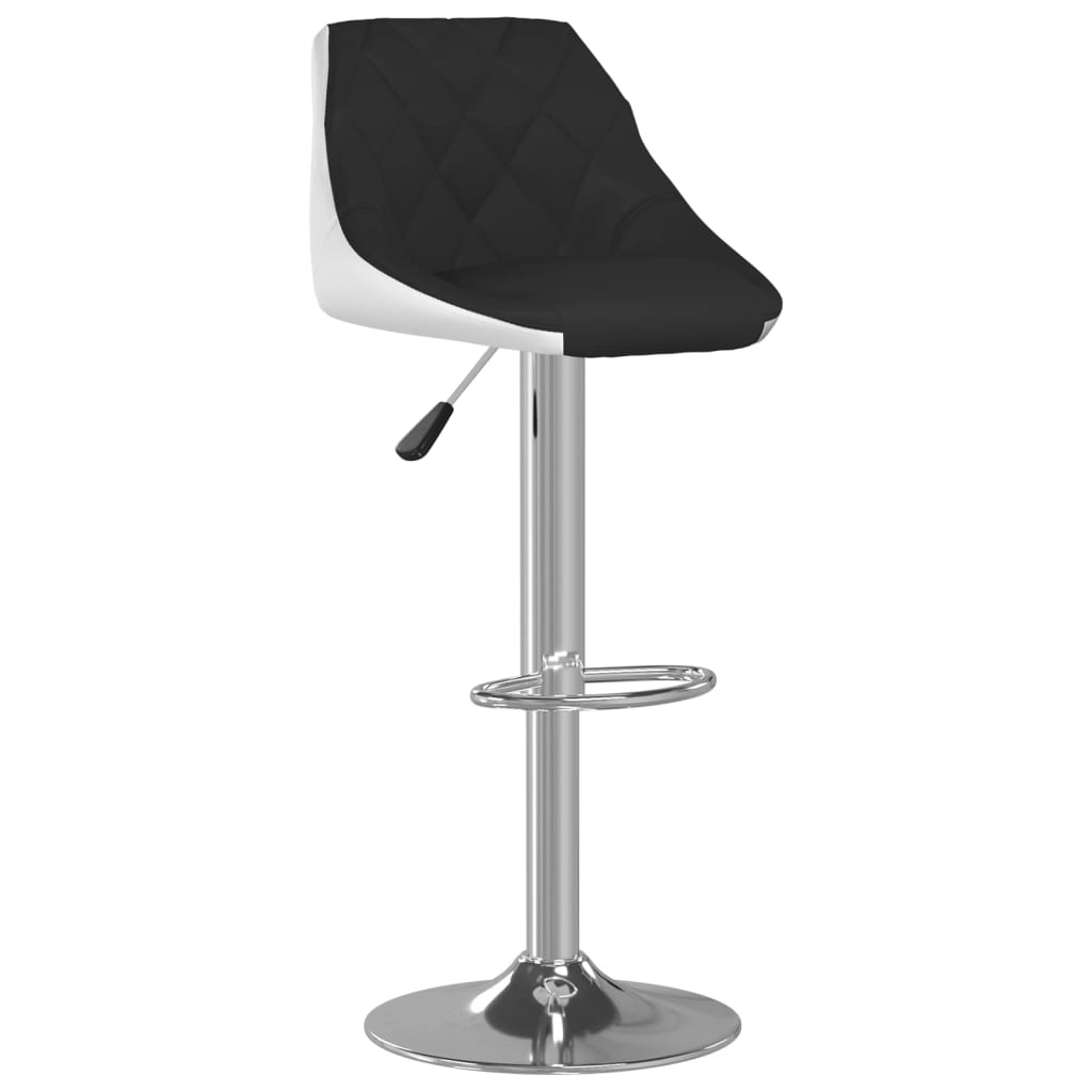 Tabourets de bar lot de 2 noir et blanc similicuir