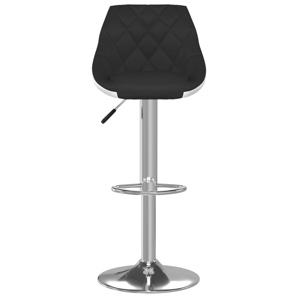 Tabourets de bar lot de 2 noir et blanc similicuir