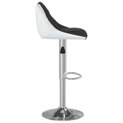 Tabourets de bar lot de 2 noir et blanc similicuir