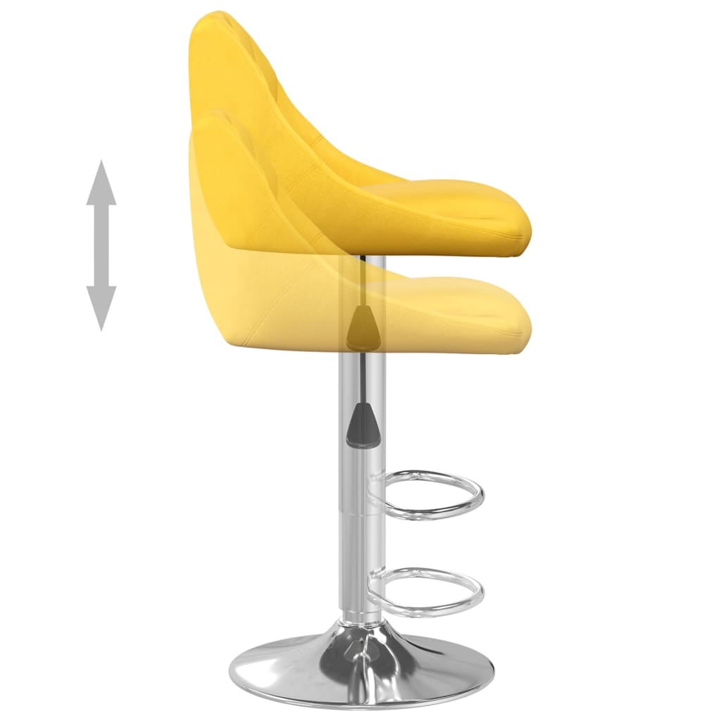 Tabouret de bar Jaune moutarde Velours