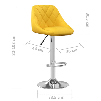 Tabouret de bar Jaune moutarde Velours