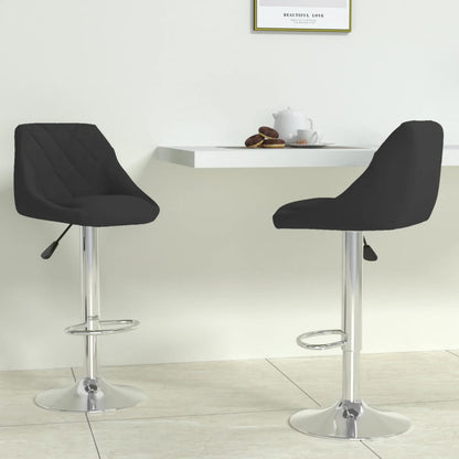 Tabourets de bar lot de 2 noir velours