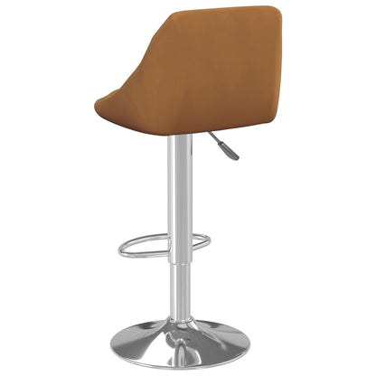 Tabourets de bar lot de 2 marron velours