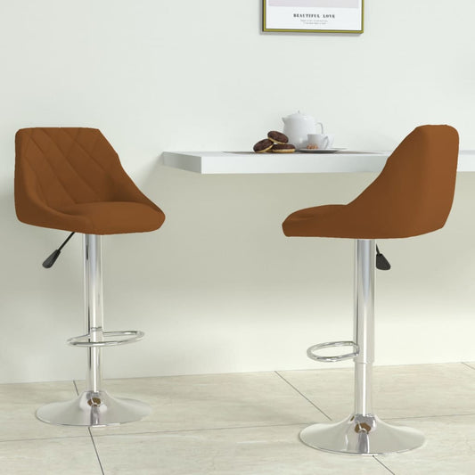 Tabourets de bar lot de 2 marron velours