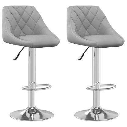 Tabourets de bar lot de 2 gris clair velours