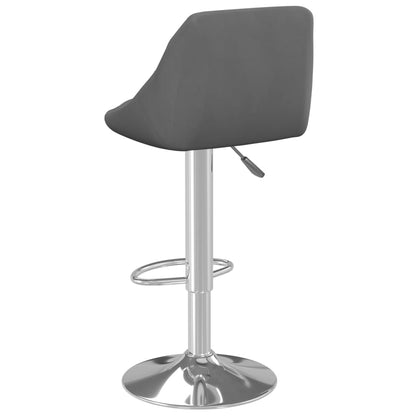 Tabourets de bar lot de 2 gris foncé velours