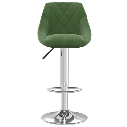 Tabourets de bar lot de 2 vert foncé velours