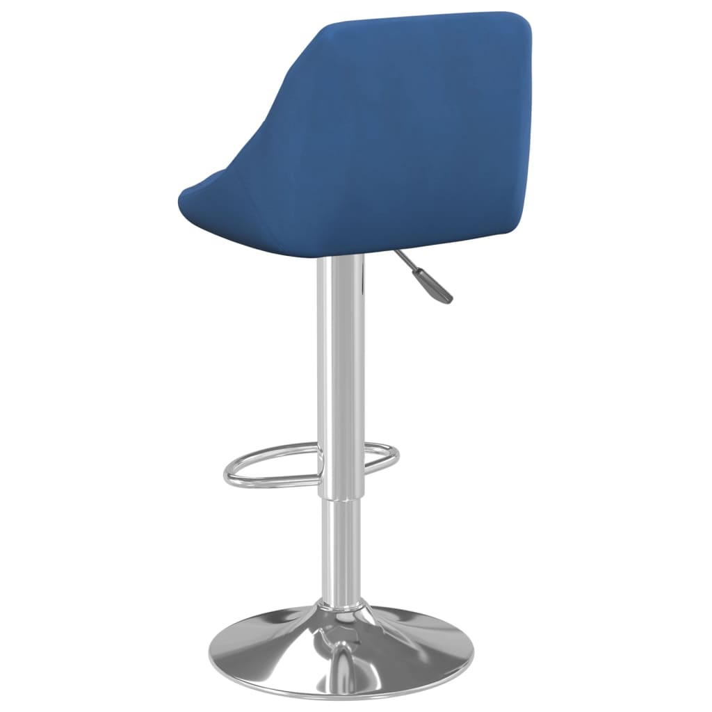 Tabourets de bar lot de 2 bleu velours