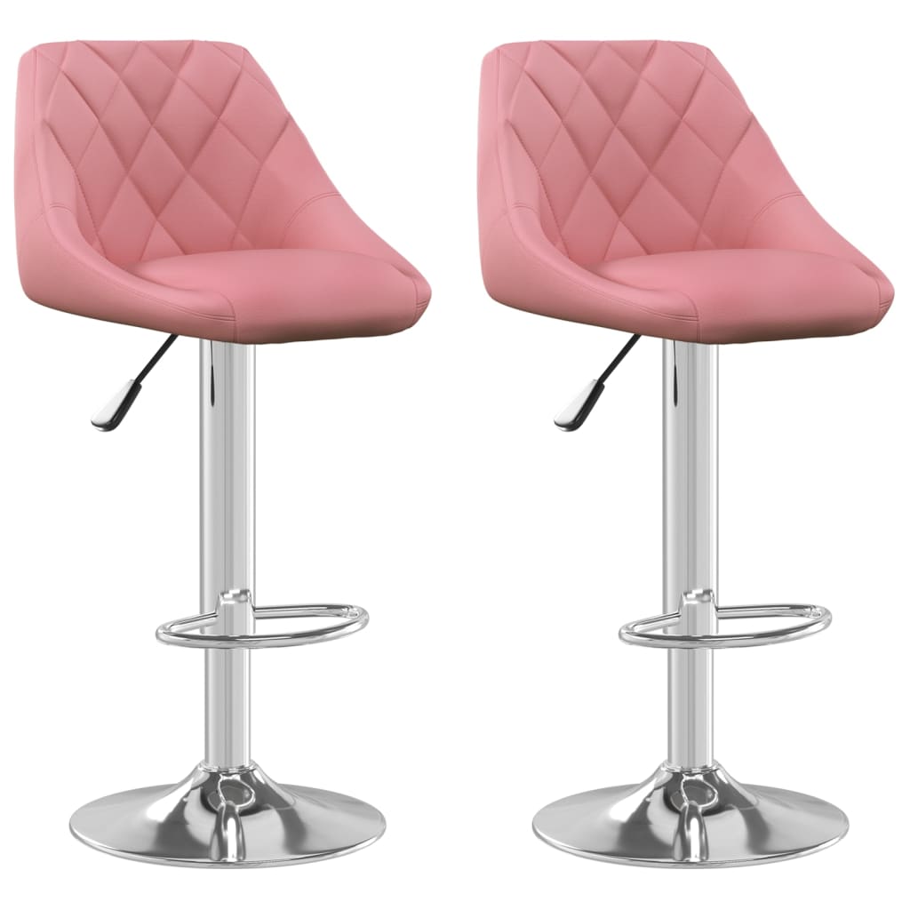 Tabourets de bar lot de 2 rose velours