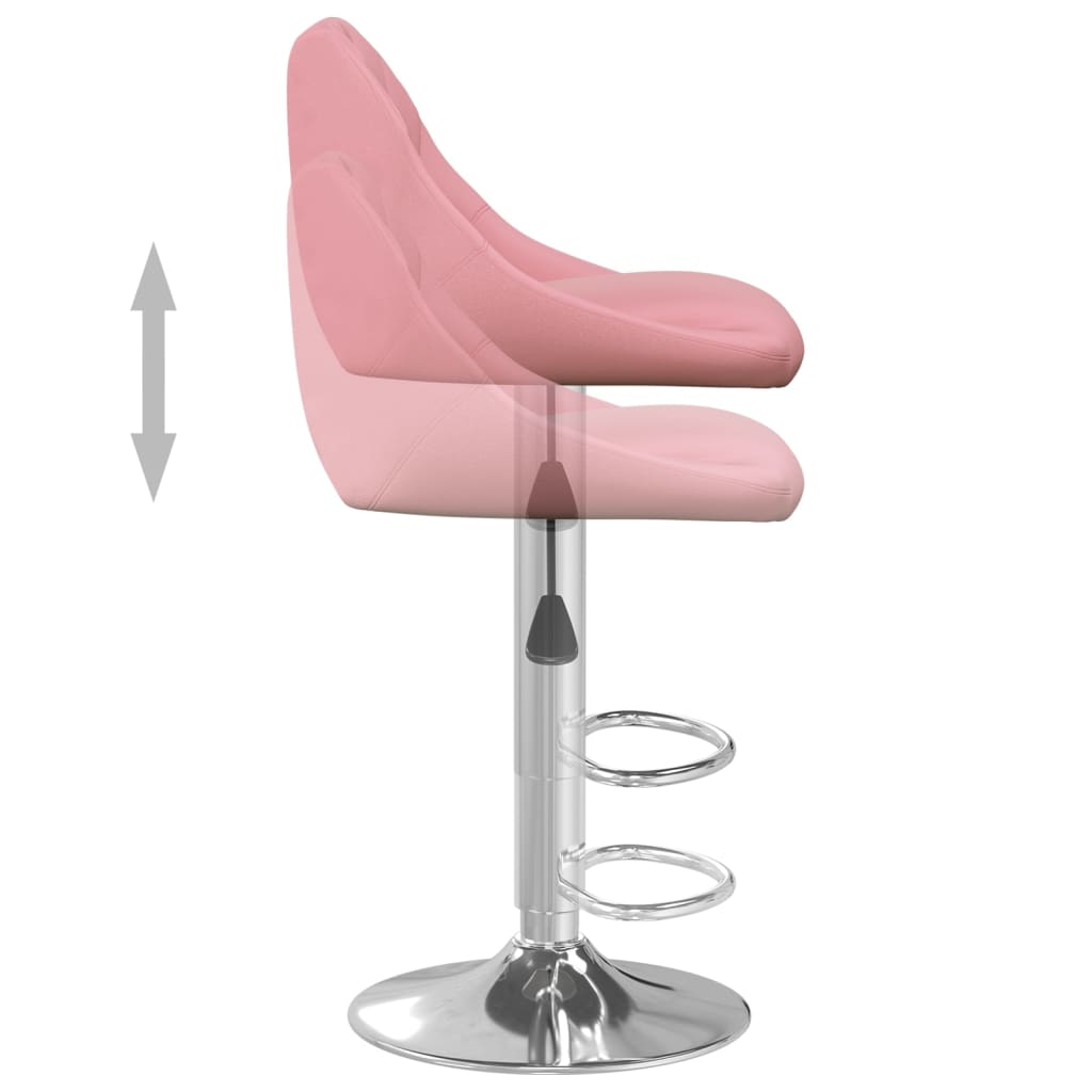 Tabourets de bar lot de 2 rose velours