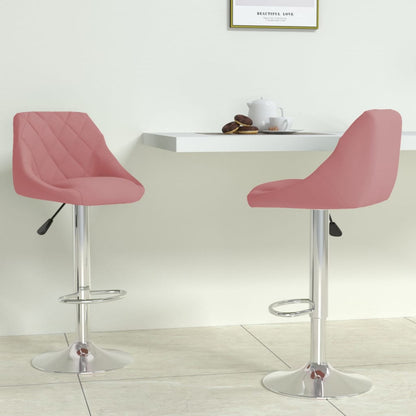 Tabourets de bar lot de 2 rose velours