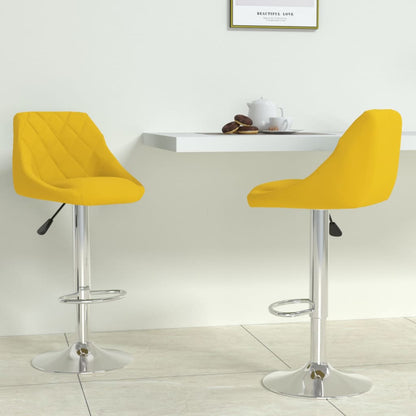 Tabourets de bar lot de 2 jaune moutarde velours