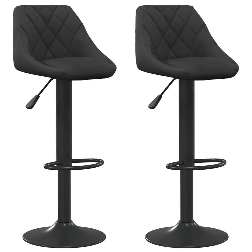 Tabourets de bar lot de 2 noir velours