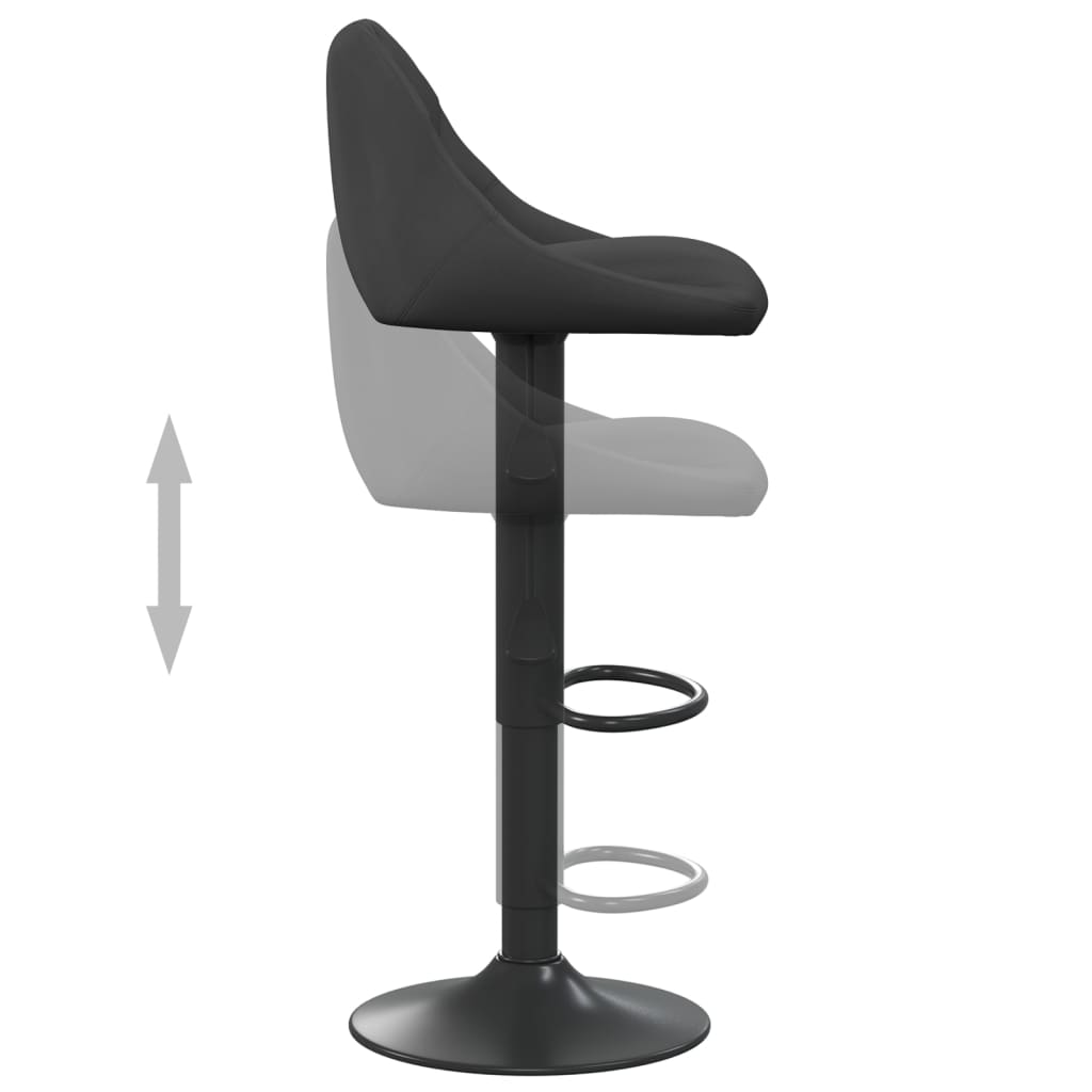 Tabourets de bar lot de 2 noir velours