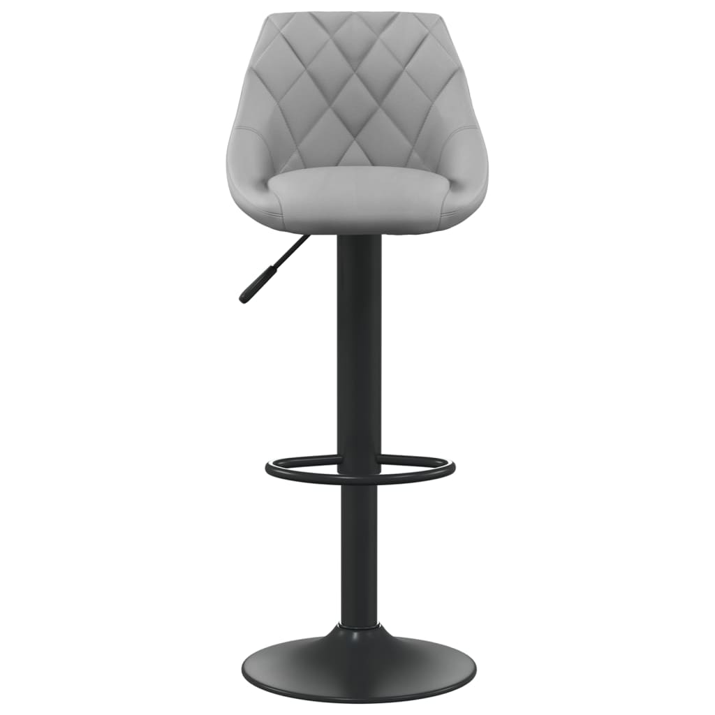 Tabourets de bar lot de 2 gris clair velours