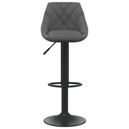 Tabourets de bar lot de 2 gris foncé velours