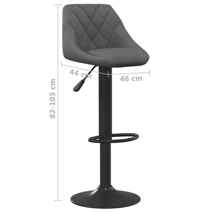 Tabourets de bar lot de 2 gris foncé velours