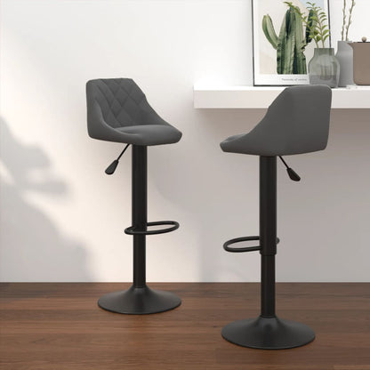 Tabourets de bar lot de 2 gris foncé velours