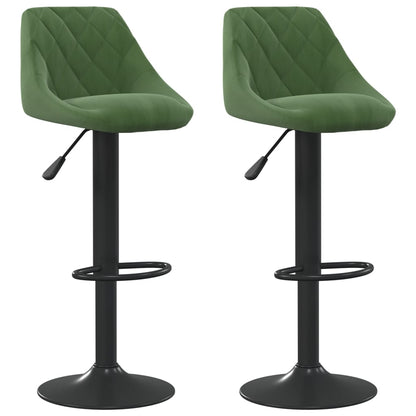 Tabourets de bar lot de 2 vert foncé velours