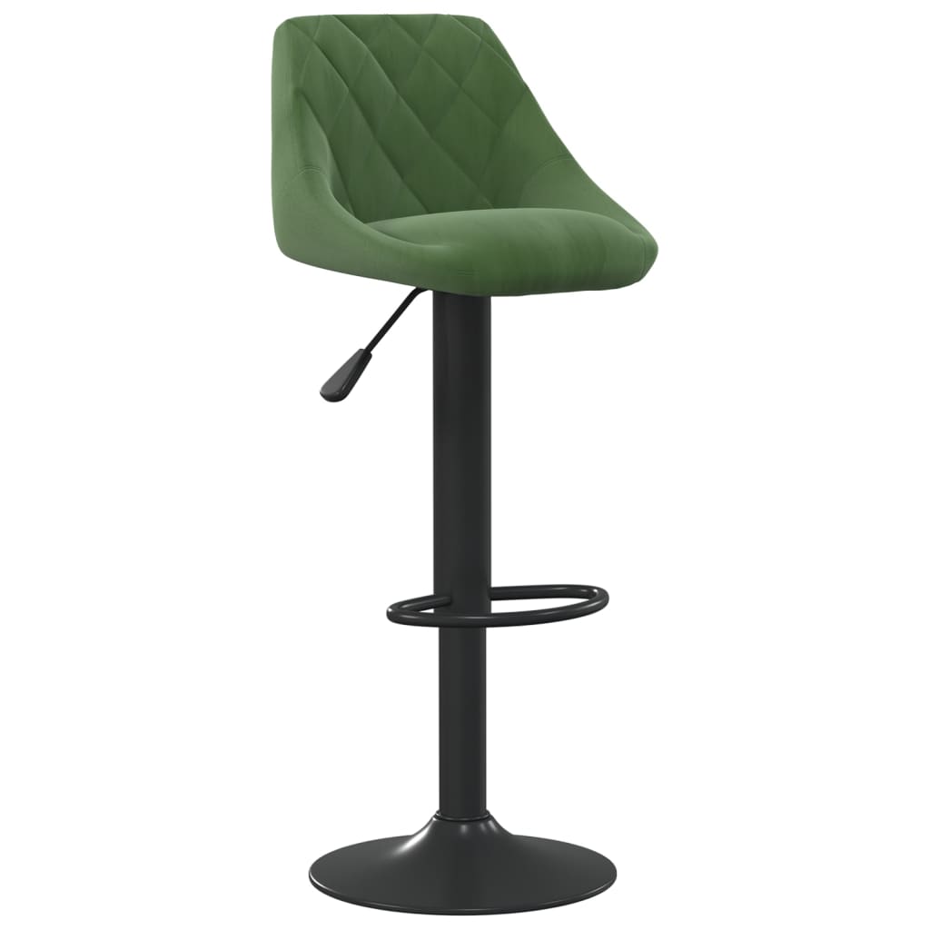 Tabourets de bar lot de 2 vert foncé velours