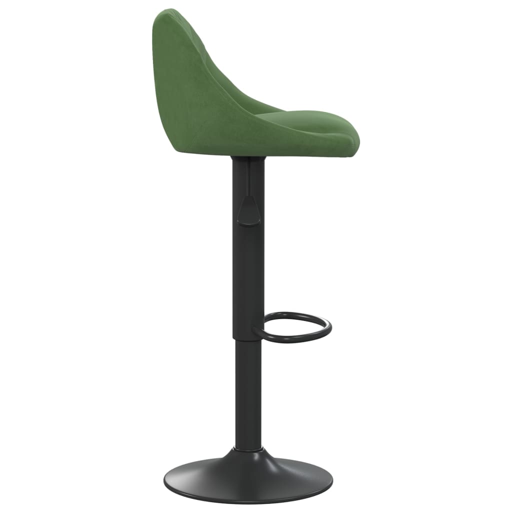 Tabourets de bar lot de 2 vert foncé velours