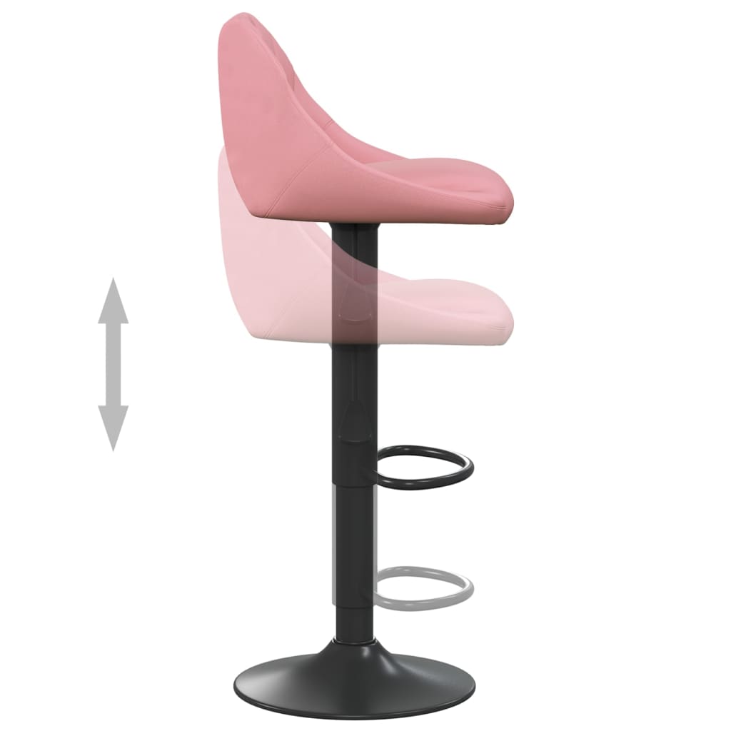 Tabourets de bar lot de 2 rose velours