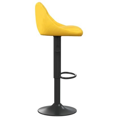 Tabourets de bar lot de 2 jaune moutarde velours