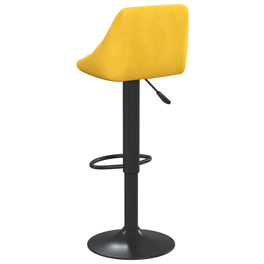 Tabourets de bar lot de 2 jaune moutarde velours