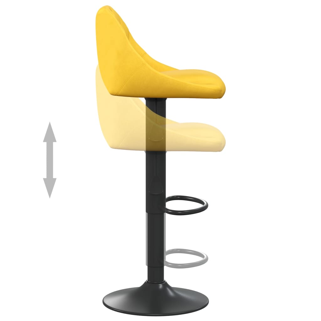 Tabourets de bar lot de 2 jaune moutarde velours