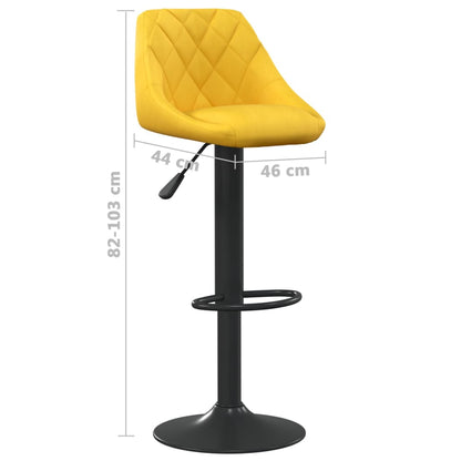 Tabourets de bar lot de 2 jaune moutarde velours