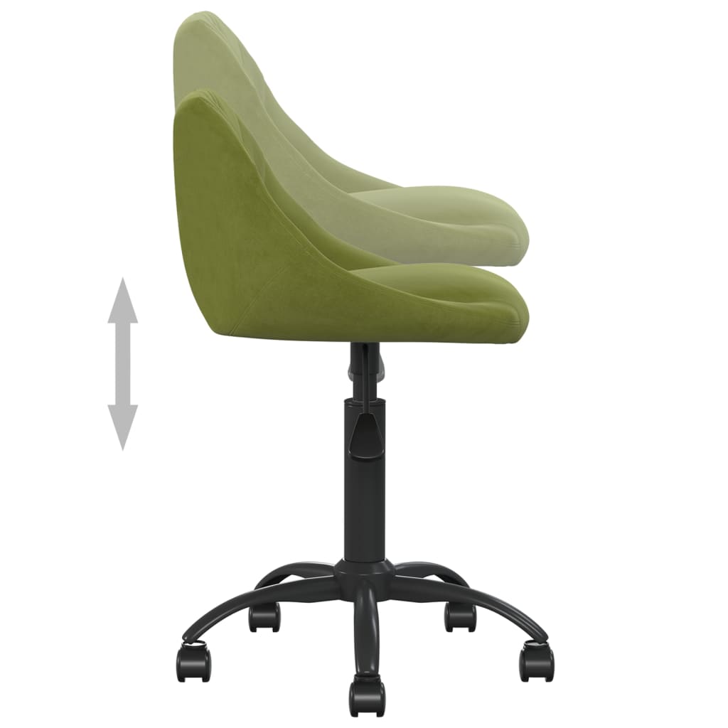 Chaise de salle à manger Vert clair Velours