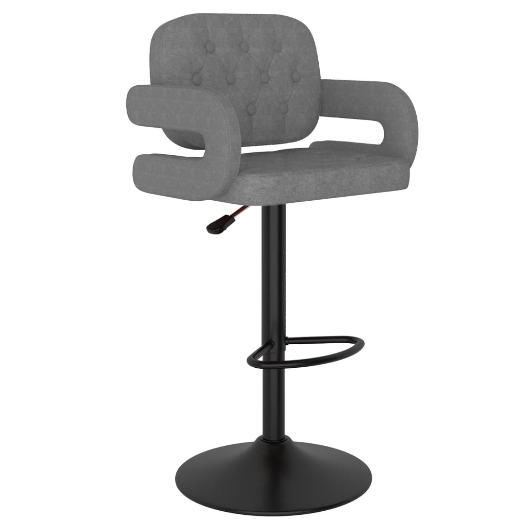 Tabourets de bar lot de 2 gris clair tissu