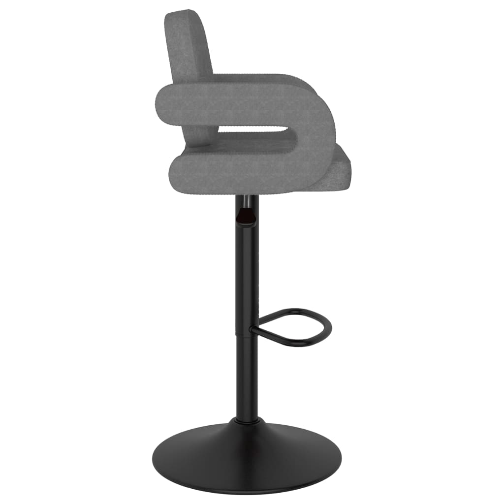 Tabourets de bar lot de 2 gris clair tissu