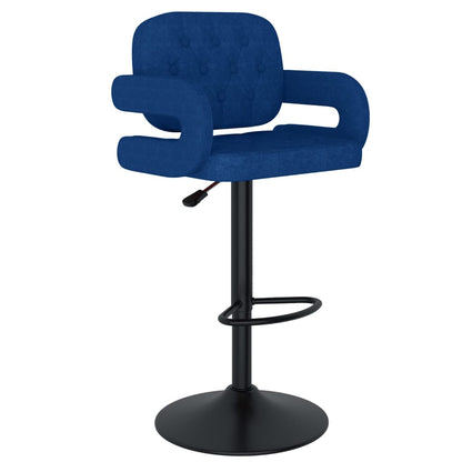 Tabourets de bar lot de 2 bleu tissu