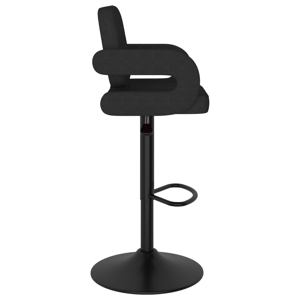 Tabourets de bar lot de 2 noir tissu