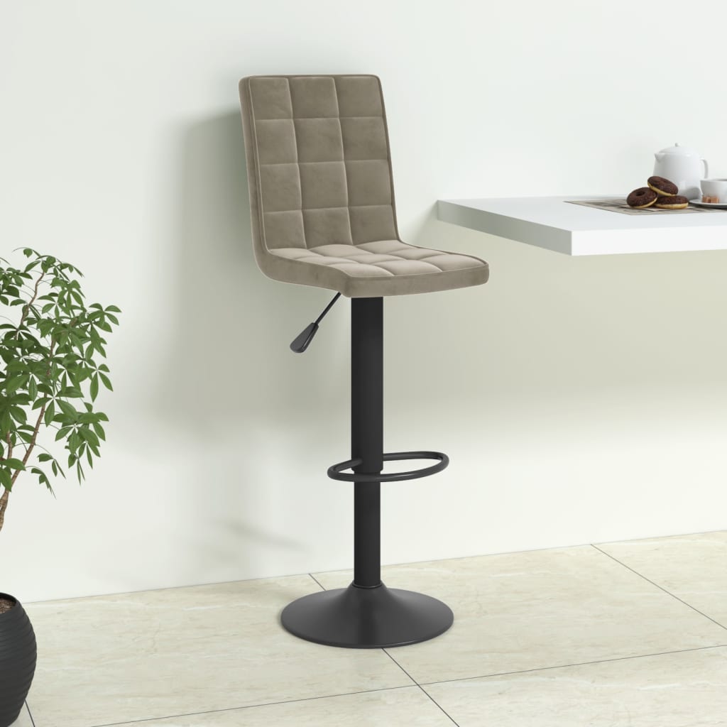 Tabouret de bar Gris clair Velours