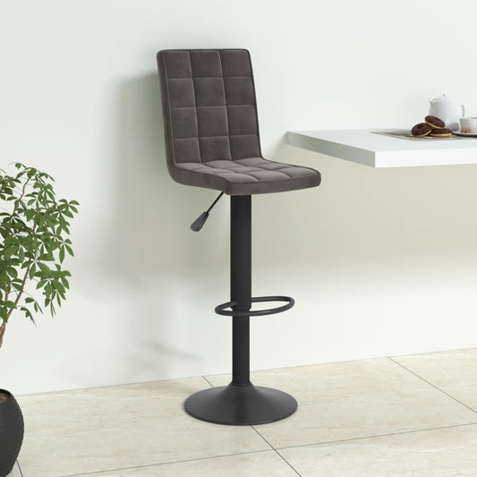 Tabouret de bar Gris foncé Velours