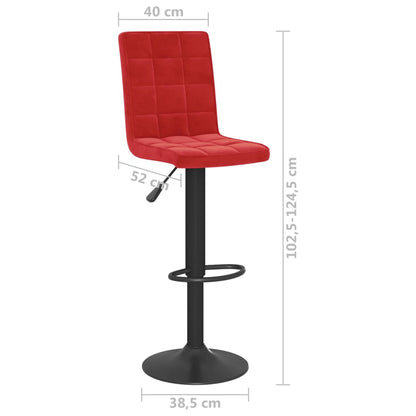 Tabouret de bar Rouge bordeaux Velours