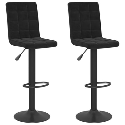 Tabourets de bar lot de 2 noir velours