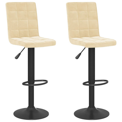 Tabourets de bar lot de 2 crème velours